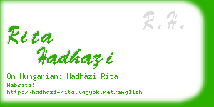 rita hadhazi business card
